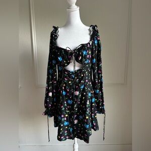 FOR LOVE AND LEMONS Lexy Long Sleeve Floral Mini Dress | Size: Large
